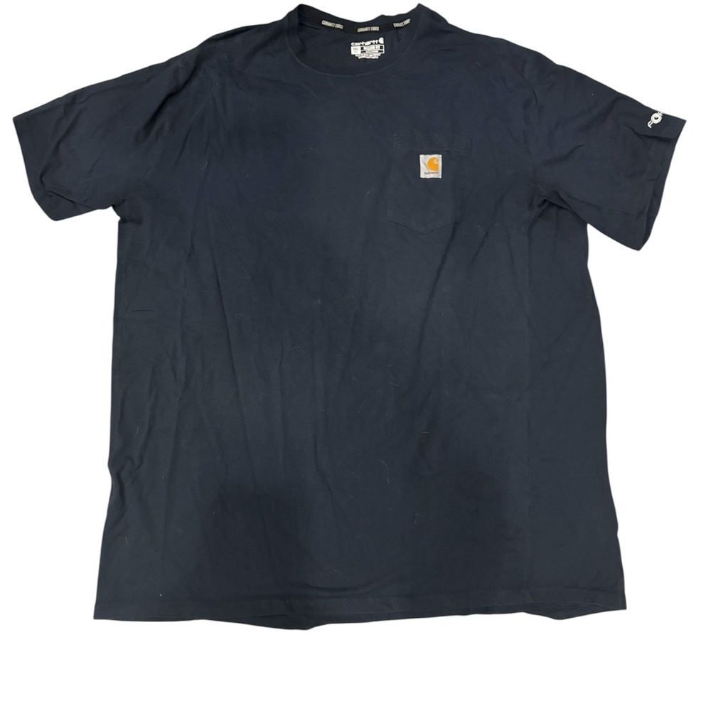 Carhartt Navy Short Sleeve Pocket Tee with Logo Patch